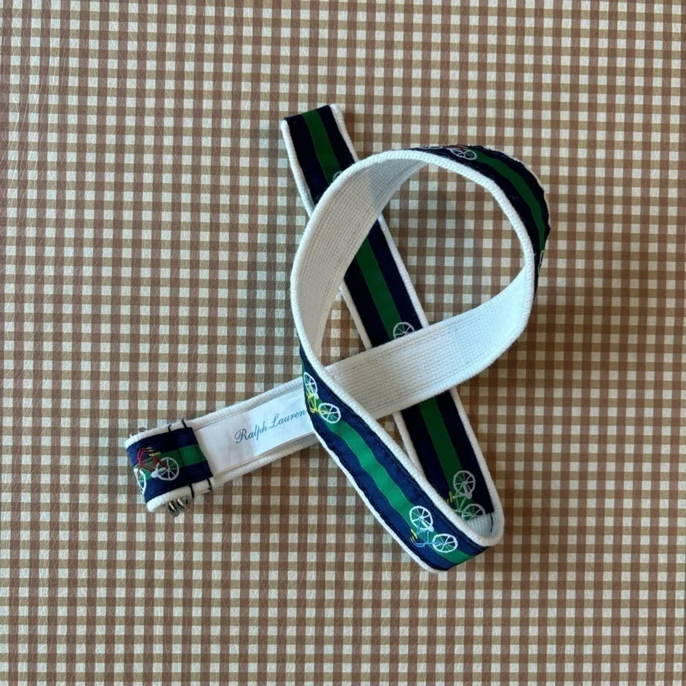 Ralph Lauren baby preppy bicycle print fabric belt. Size 9 months